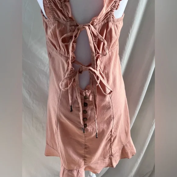 Free People NEW Like A Lady Mini Dress Cocoa Dress Size Med NWT - Picture 9 of 14